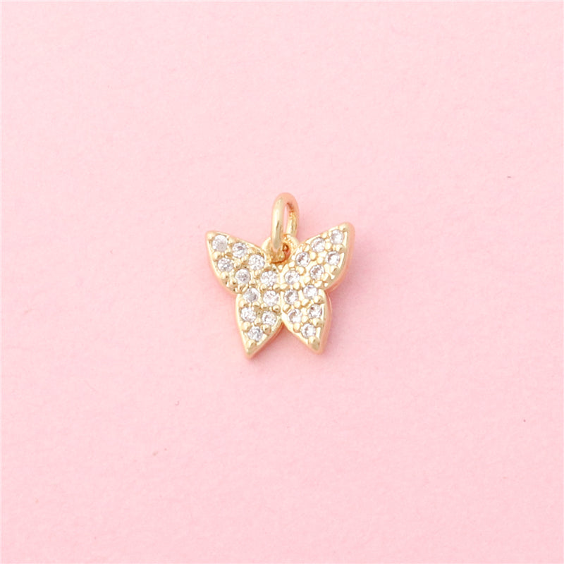 Brass Charms Pendants Accessories Butterfly Shape 8x9mm 10pcs