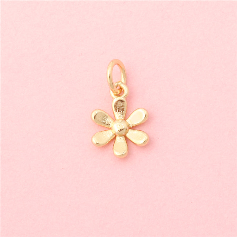 Brass Charms Pendants Accessories Flower Shape 9x11mm 10pcs