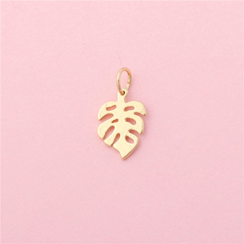 Brass Charms Pendants Accessories Leaf Shape 9x14mm 10pcs