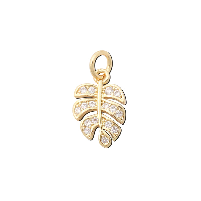 Brass Charms Pendants Accessories Leaf Shape 9x14mm 10pcs