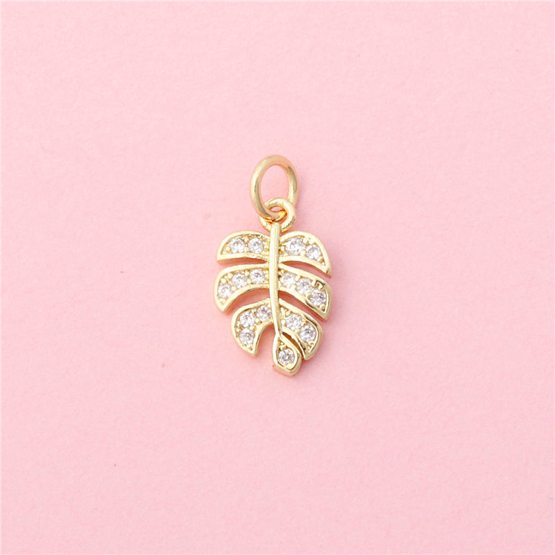 Brass Charms Pendants Accessories Leaf Shape 9x14mm 10pcs