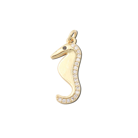 Brass Charms Pendants Accessories Seahorse Shape 9x20mm 10pcs