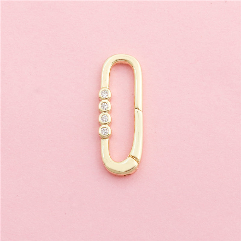 Brass Ring Spring Buckle Accessories 10x26mm 10pcs