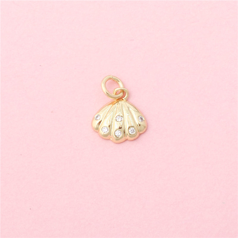 Brass Charms Pendants Accessories Shell Shape 9x9mm 10pcs