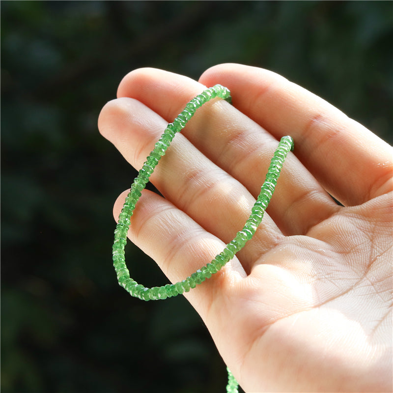 Natural Tsavorite Beads Abacus Faceted 1-2x3mm Hole 0.5mm about 278pcs 39cm strand