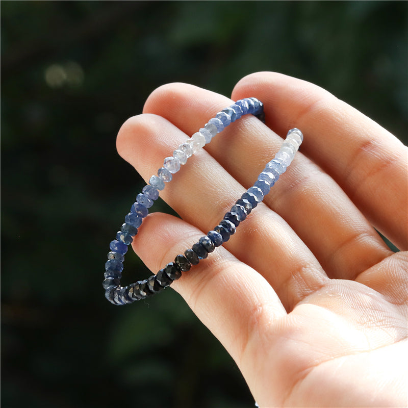 Natural 7A Sapphire Beads Abacus Faceted 2-3x3-4mm Hole 0.6mm about 242pcs 39cm strand