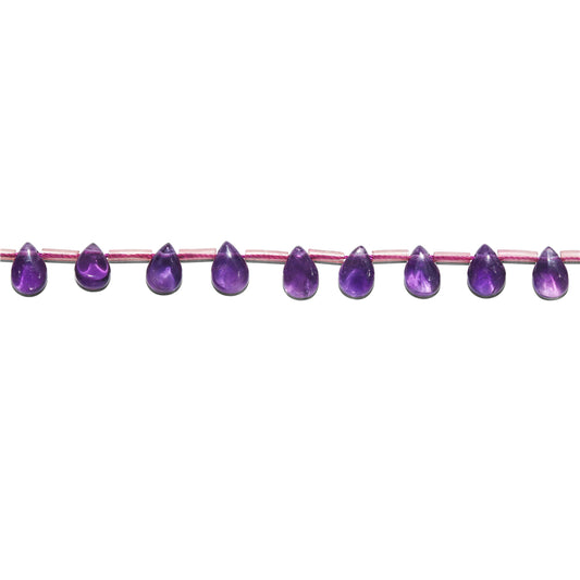 Natural 7A Amethyst Beads Flat Drop 7x10mm Hole 0.8mm about 35pcs 39cm strand