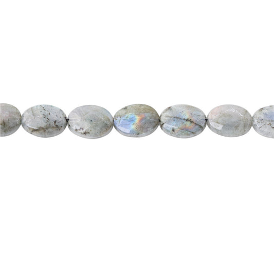 Perles Labradorite naturelle ovale facette sur fil 10x14mm trou 1mm environ 28pcs 39cm