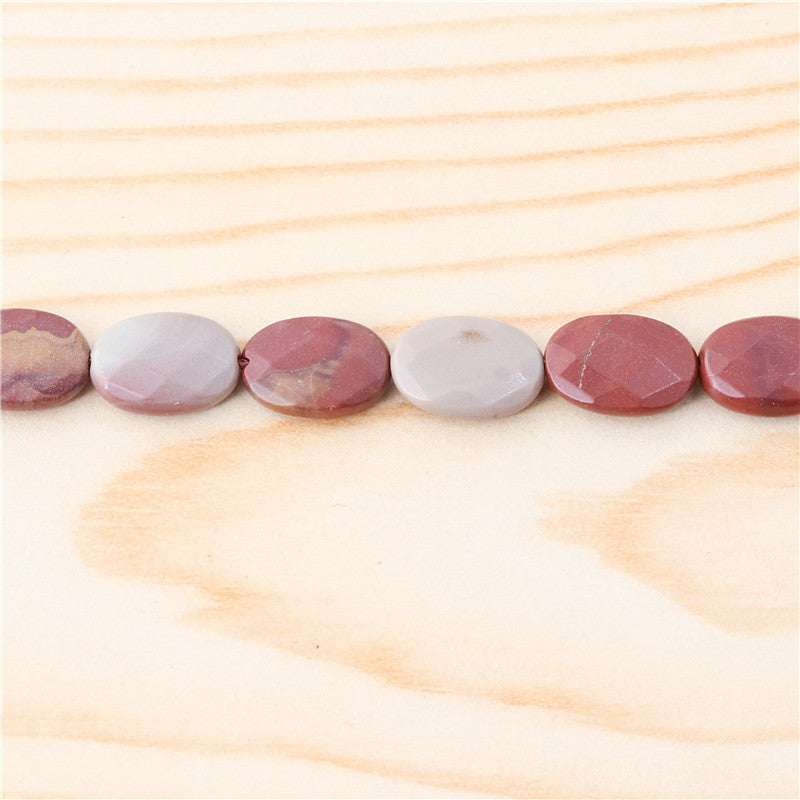 Natural Noreena Jasper Beads Oval Facetado 10x14mm Buraco 1mm cerca de 28pcs 39cm fio