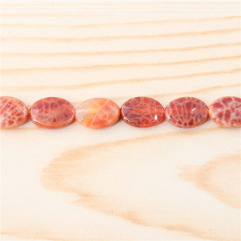 Perles d'agate de feu naturelle ovale facette sur fil 10x14mm trou 1mm environ 28pcs 39cm