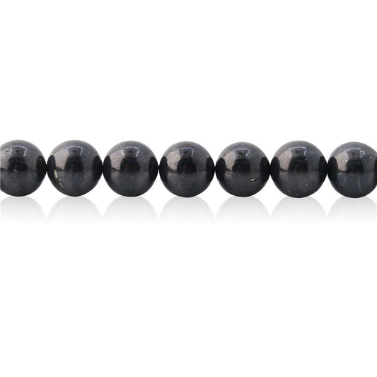 Natural Shungite Beads Round 10mm Hole 1.2mm about 40pcs 39cm strand