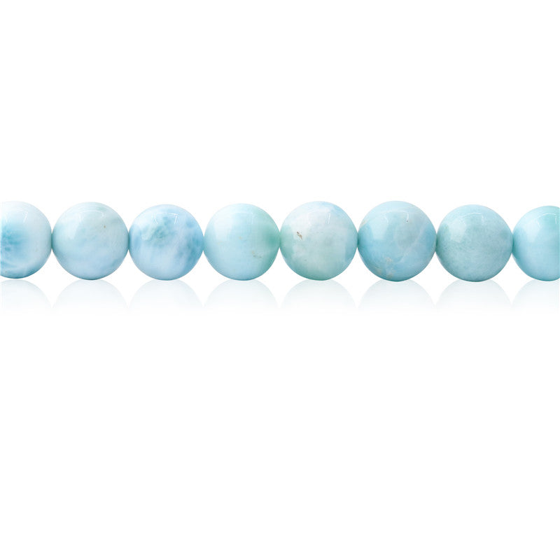 Natural Larimar A Beads Round 10mm Hole 1.2mm about 40pcs 39cm strand