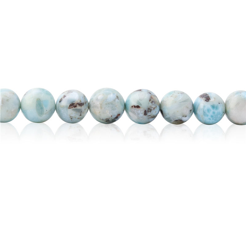 Natural Larimar B Beads Round 10mm Hole 1.2mm about 40pcs 39cm strand