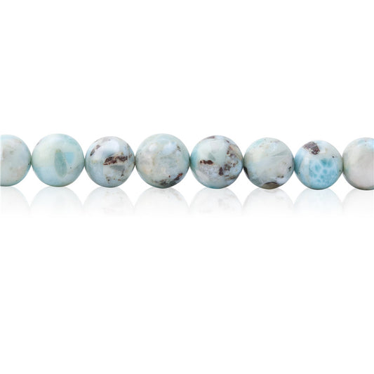 Natural Larimar B Beads Round 10mm Hole 1.2mm about 40pcs 39cm strand