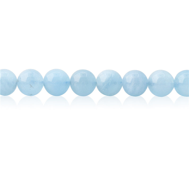 Natural Aquamarine 3A Beads Round 10mm Hole 1.2mm about 40pcs 39cm strand