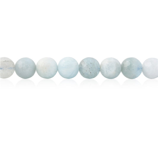 Natural Aquamarine Beads Round Faceted 10mm Hole 1.2mm about39pcs 39cm strand