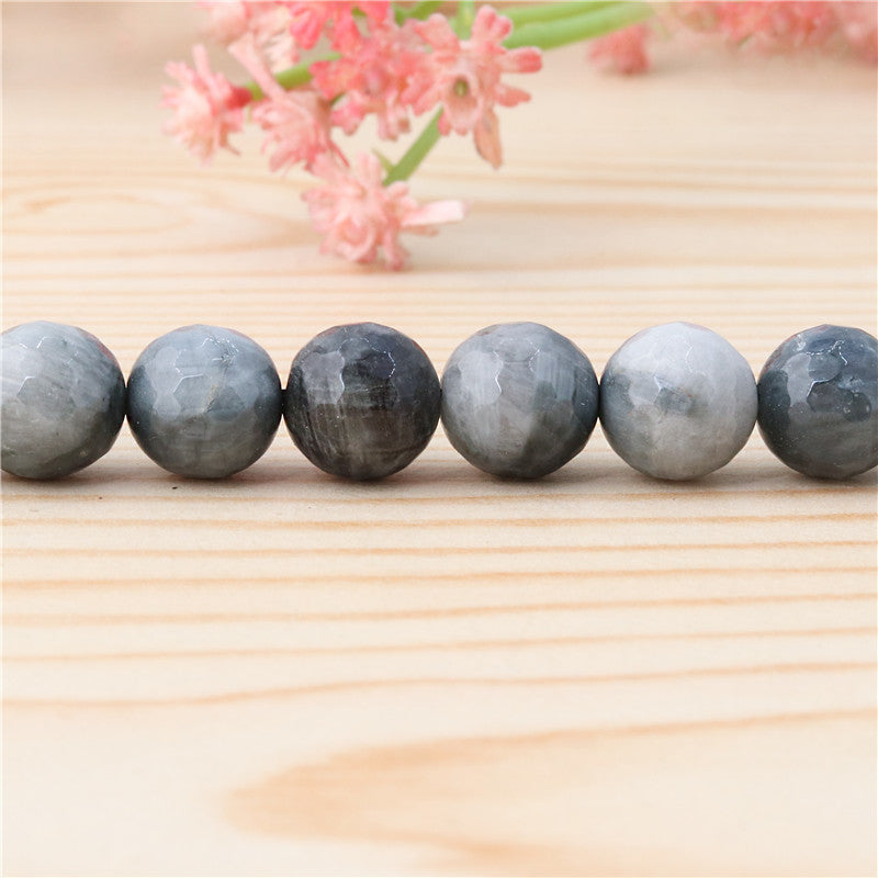 Natural Eagle Eyes A Beads Round Faceted 10mm Hole 1.2mm about39pcs 39cm strand