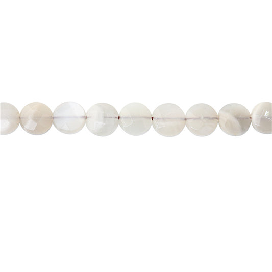 Natural Grey Moonstone A Beads Flat Round Faceted 10mm Hole 1mm about 39pcs 39cm strand