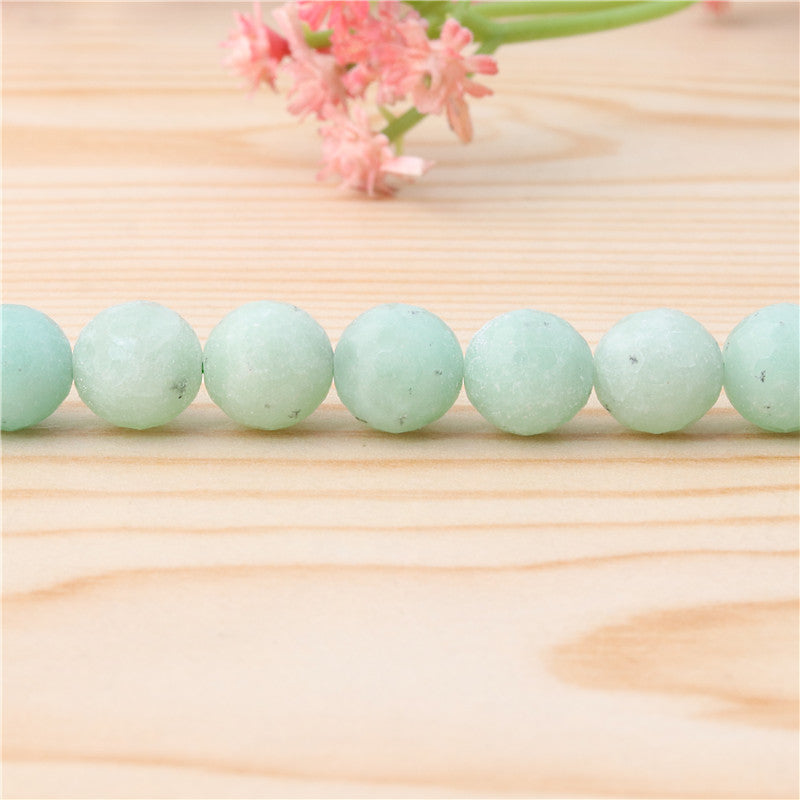 Natural Burma Jade Beads Round Faceted 10mm Hole 1.2mm about39pcs 39cm strand