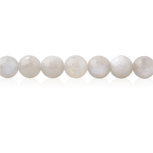 Natural Grey Moonstone A Beads Round Faceted 10mm Hole 1.2mm about39pcs 39cm strand