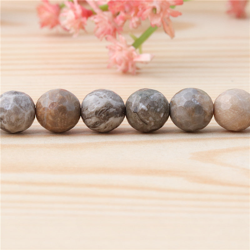 Natural Chrysanthemum Stone Beads Round Faceted 10mm Hole 1.2mm about39pcs 39cm strand