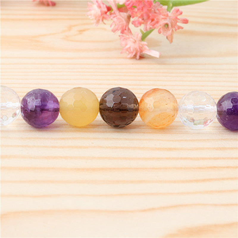 Natural Colorful Beads Round Faceted 10mm Hole 1.2mm about39pcs 39cm strand