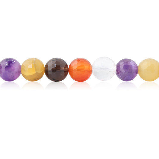 Natural Colorful Beads Round Faceted 10mm Hole 1.2mm about39pcs 39cm strand