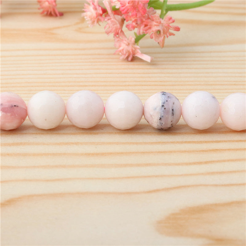 Natural Pink Opal Beads Round Faceted 10mm Hole 1.2mm about39pcs 39cm strand