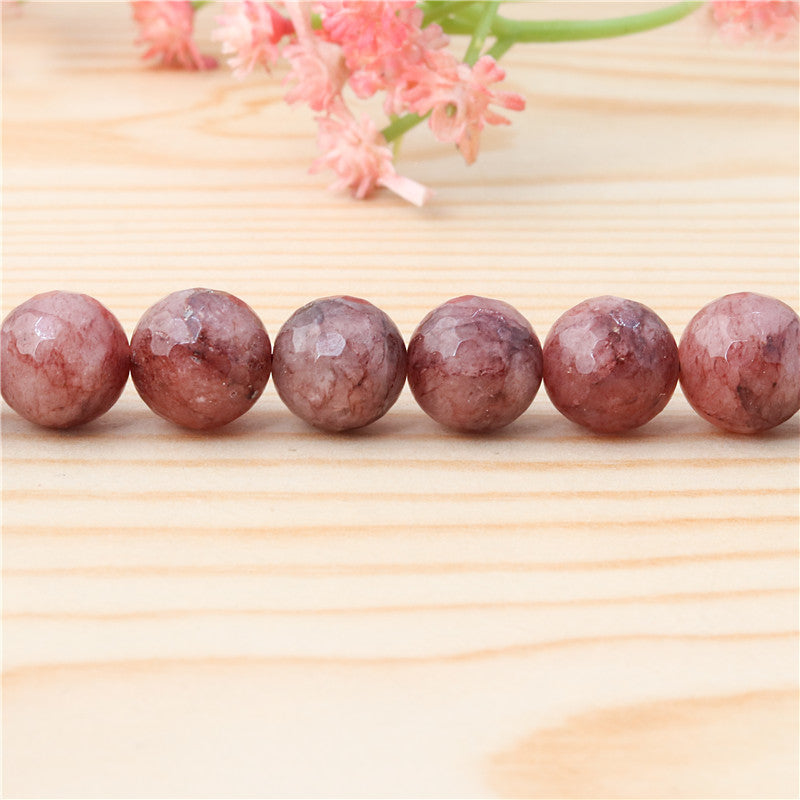 Natural Strawberry Crystal Quartz Beads Round Faceted 10mm Hole 1.2mm about39pcs 39cm strand