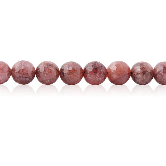 Natural Strawberry Crystal Quartz Beads Round Faceted 10mm Hole 1.2mm about39pcs 39cm strand