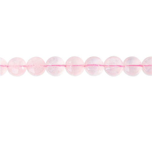Natural Rose Quartz Beads Flat Round Faceted 10mm Hole 1mm about 39pcs 39cm strand