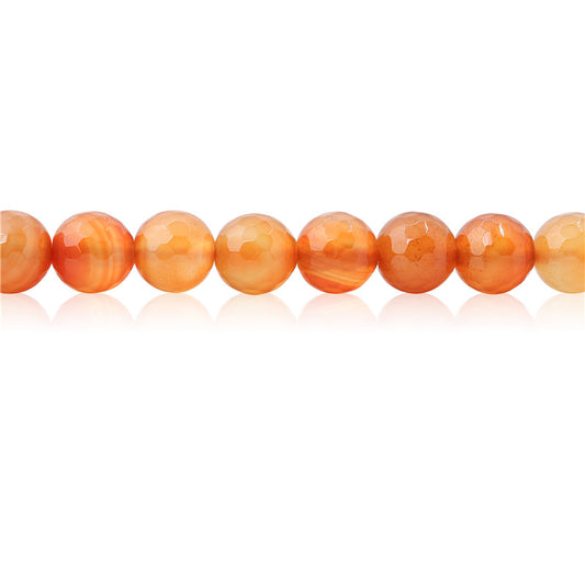 Natural Carnelian Beads Round Faceted 10mm Hole 1.2mm about39pcs 39cm strand