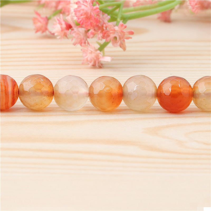 Natural Carnelian Beads Round Faceted 10mm Hole 1.2mm about39pcs 39cm strand