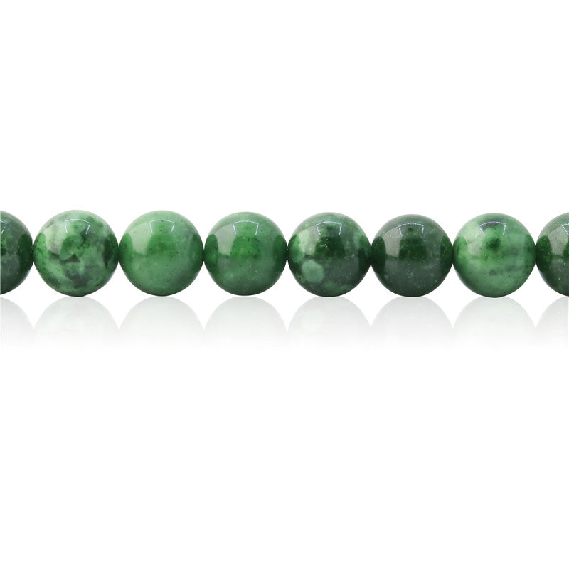 Natural Russian Jade Beads Round 10mm Hole 1.2mm about 40pcs 39cm strand