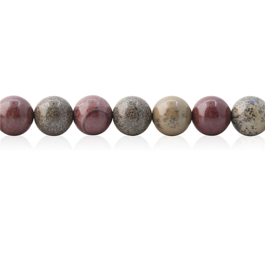 Natural Flower Stone Beads Round 10mm Hole 1.2mm about 40pcs 39cm strand