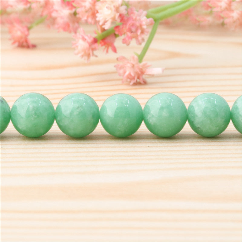 Natural Green Angel Beads Round 10mm Hole 1.2mm about 40pcs 39cm strand