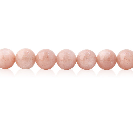 Perles Pierre de Lune Orange Naturelle Rondes 10mm Trou 1.2mm Environ 40pcs Fil de 39cm