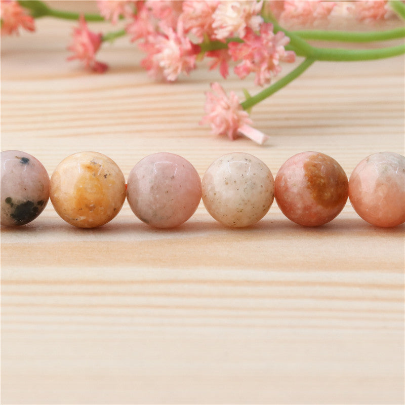 Natural Peach Calcite B Beads Round 10mm Hole 1.2mm about 40pcs 39cm strand