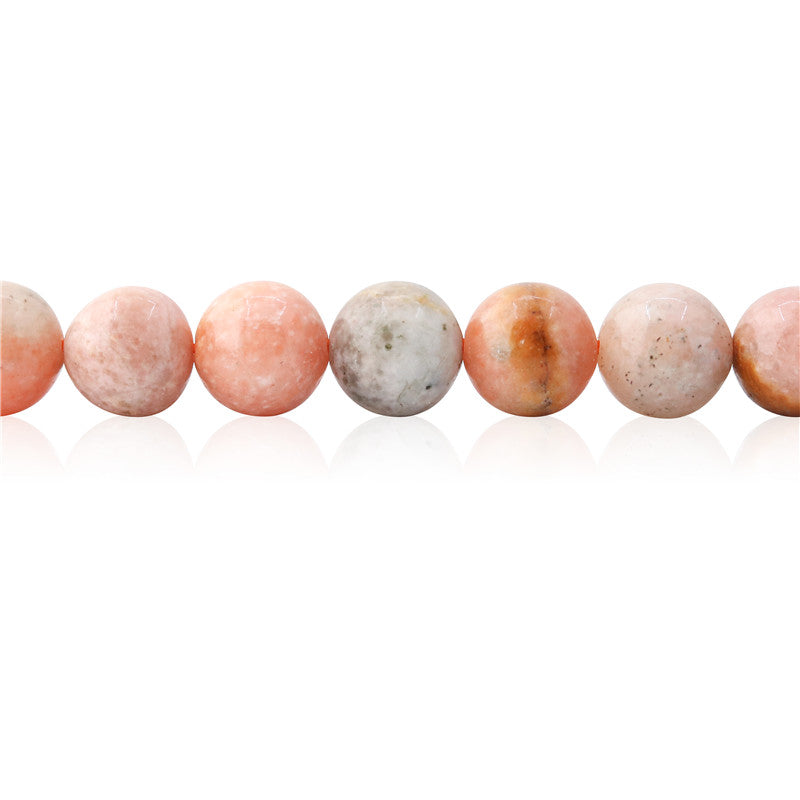 Natural Peach Calcite B Beads Round 10mm Hole 1.2mm about 40pcs 39cm strand