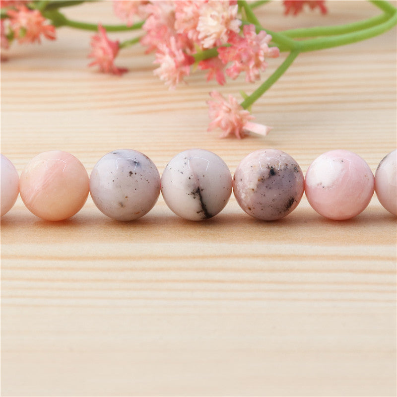 Natural Pink Opal Beads Round 10mm Hole 1.2mm about 40pcs 39cm strand