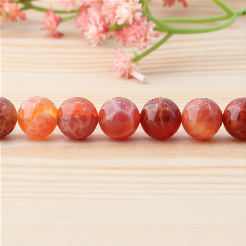 Perles d'agate de feu naturelle rondes 10mm trou 1.2mm environ 40pcs 39cm sur fil