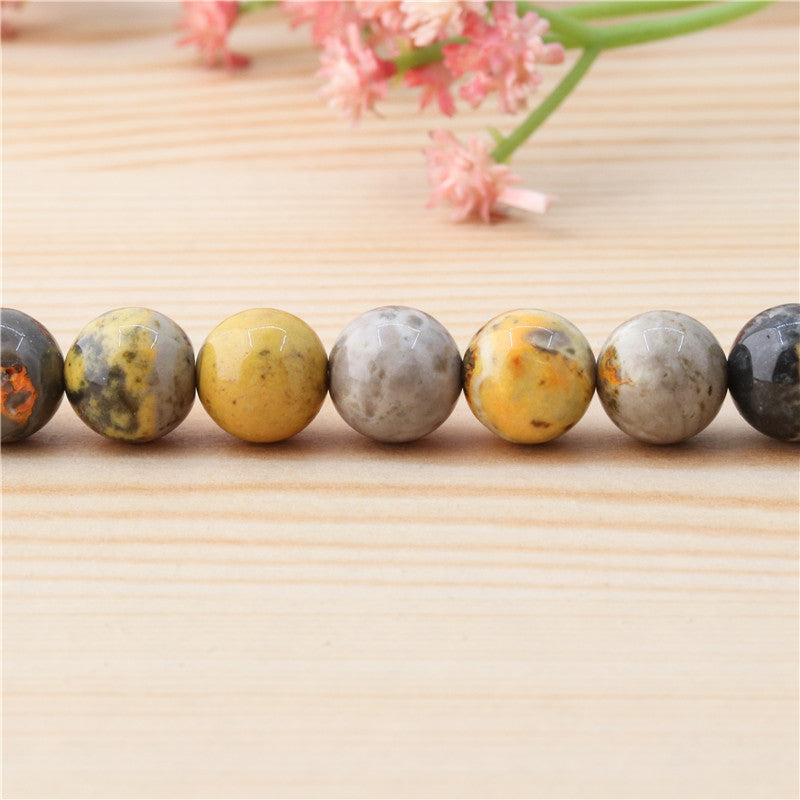 Natural Honey Bee Jasper Beads Round 10mm Hole 1.2mm about 40pcs 39cm strand