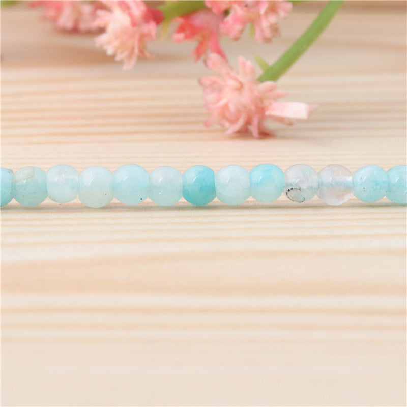 Perles d'Amazonite naturelle rondes 3mm trou 0.8mm environ 126pcs 39cm sur fil