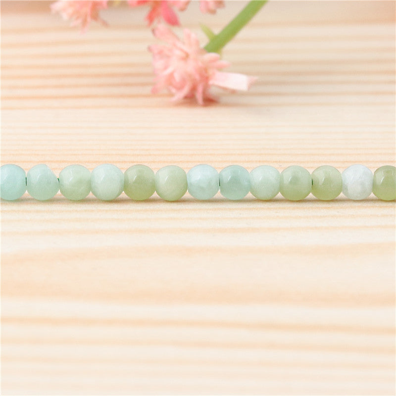 Perles de jade naturel de Birmanie rondes 3mm trou 0.8mm environ 126pcs 39cm sur fil