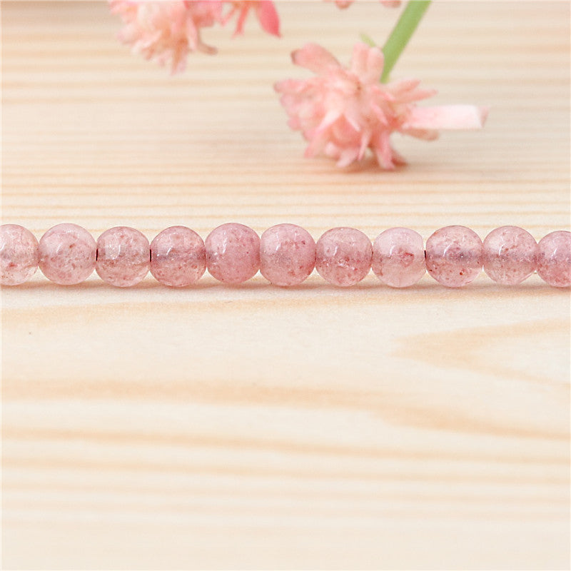 Natural Strawberry Crystal Quartz Beads Round 3mm Hole 0.8mm about 126pcs 39cm strand