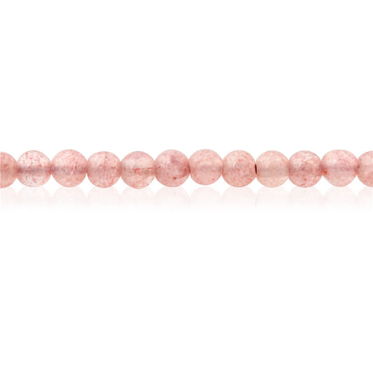 Natural Strawberry Crystal Quartz Beads Round 3mm Hole 0.8mm about 126pcs 39cm strand