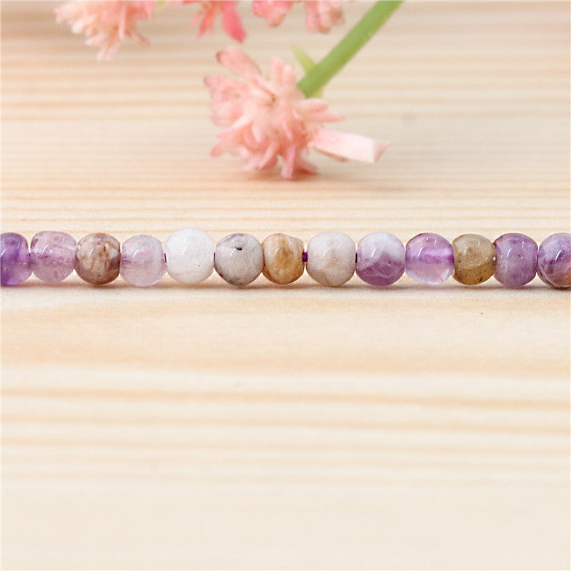 Natural Dog Tooth Amethyst Beads Round 3mm Hole 0.8mm about 126pcs 39cm strand