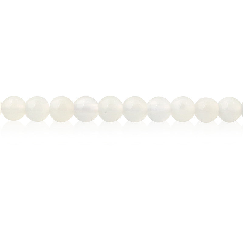 Perles Pierre de Lune Blanche Naturelle Ronde 3mm Trou 0.8mm Environ 126pcs Fil de 39cm