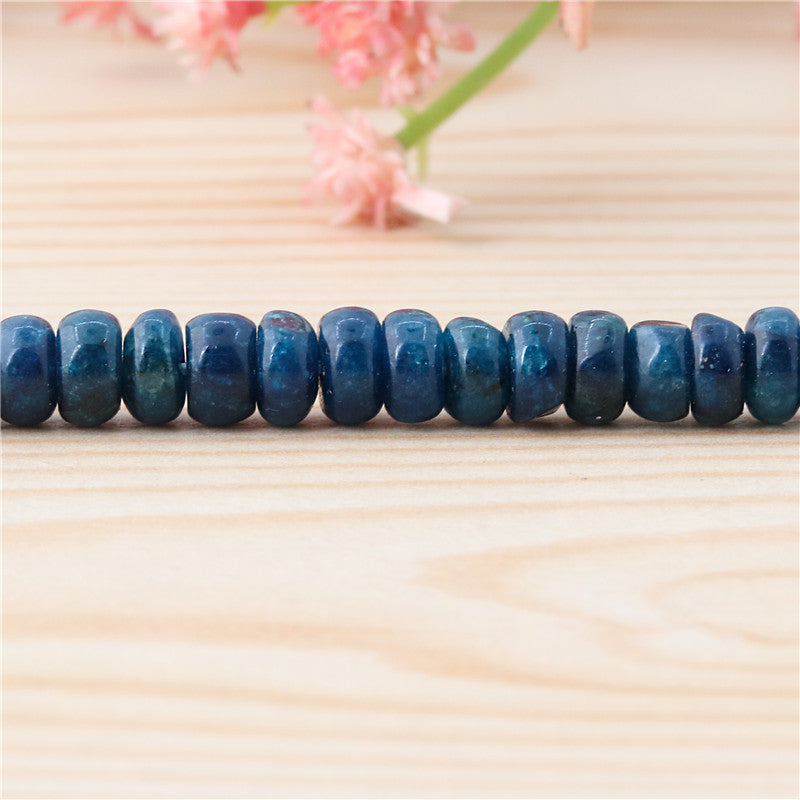 Perline di apatite blu naturale Abaco 4x6mm Foro 0,8 mm circa 109 pezzi da 39 cm di filo