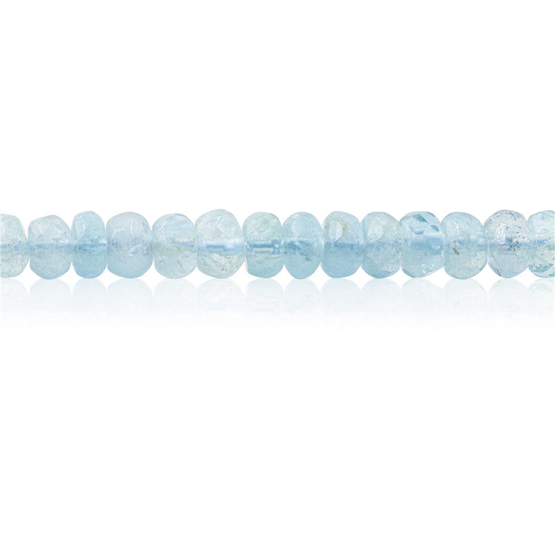 Natural Aquamarine 3A Beads Abacus Faceted 4x6mm Hole 0.8mm about 99pcs 39cm strand